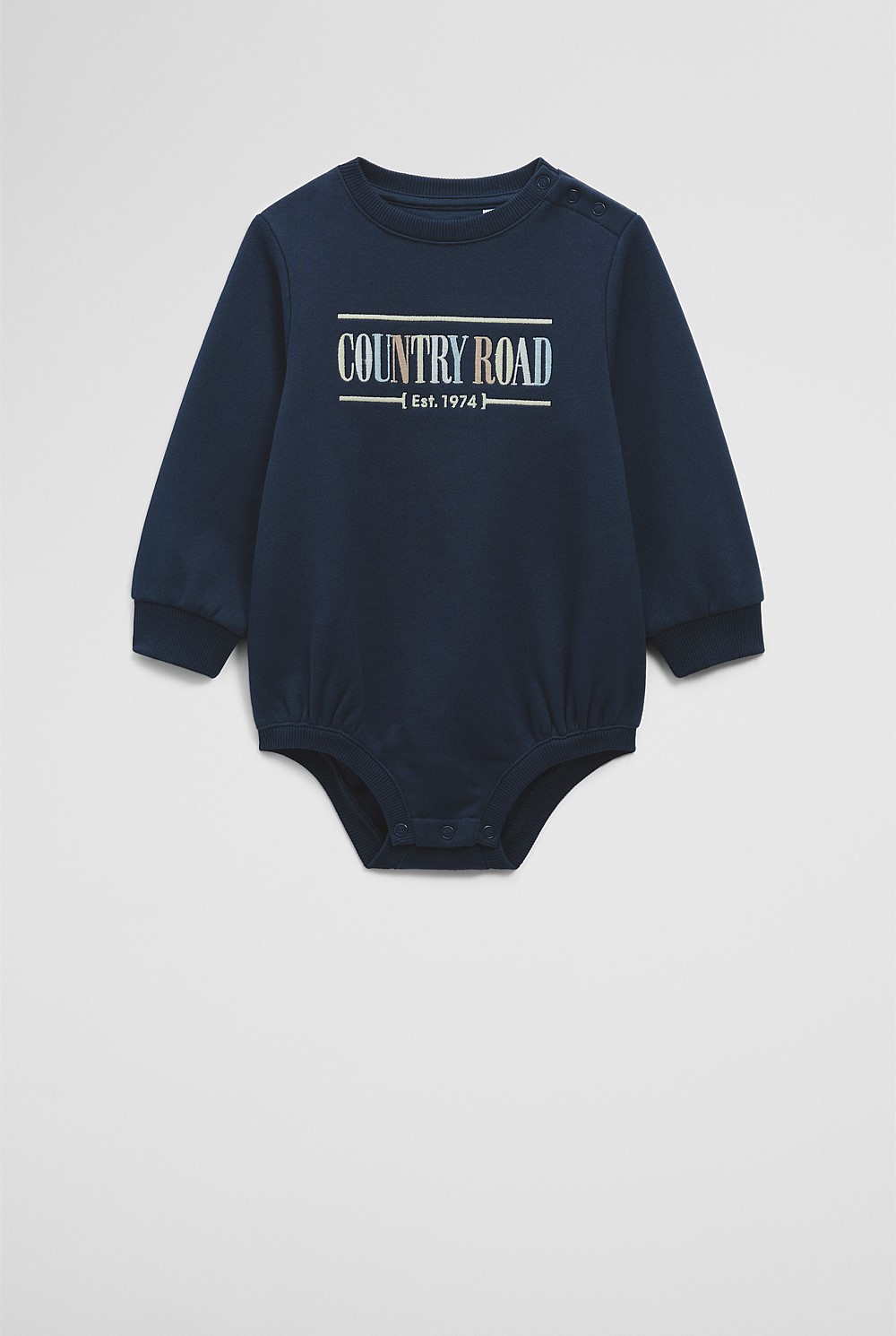 Organically Grown Cotton Logo Oversized Long Sleeve Bodysuit