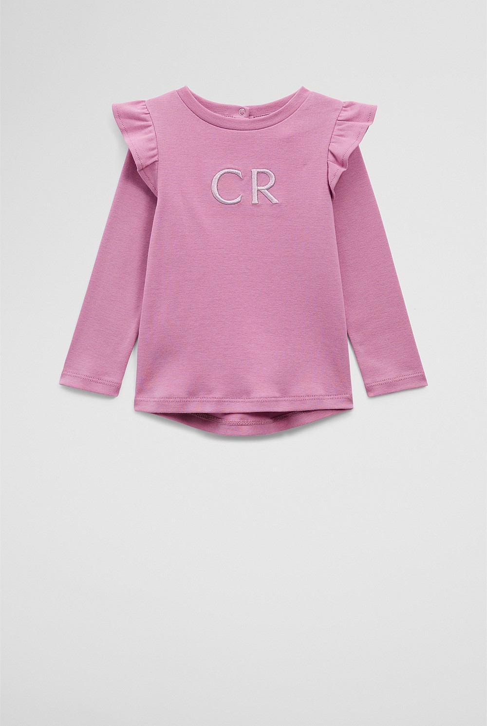 Australian Cotton Long Sleeve Logo Frill T-Shirt