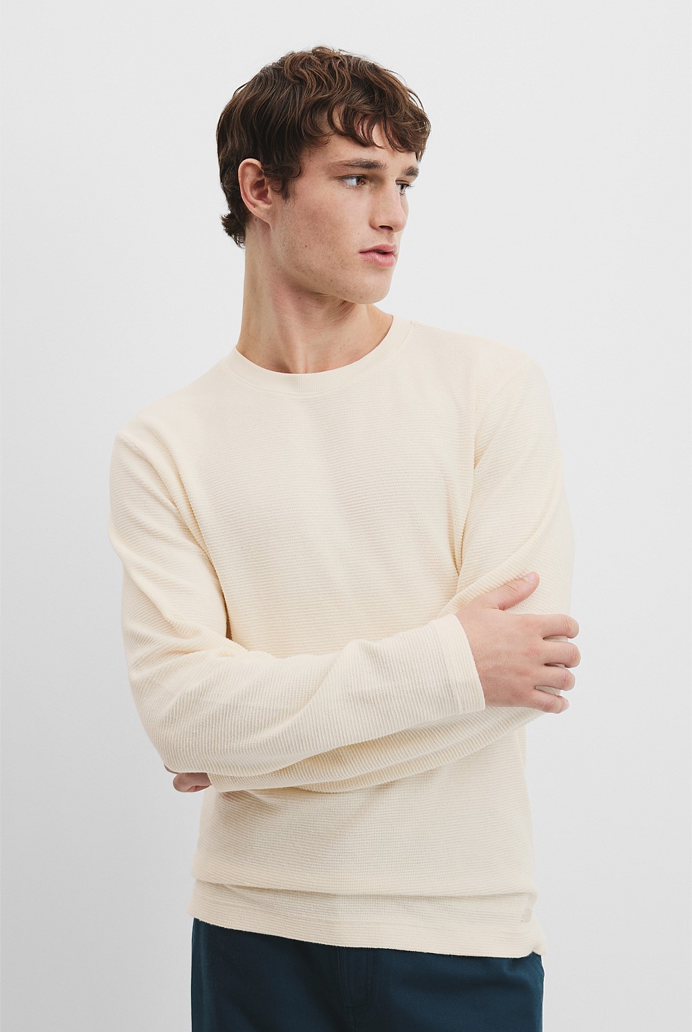 Australian Cotton Textured Long Sleeve T-Shirt