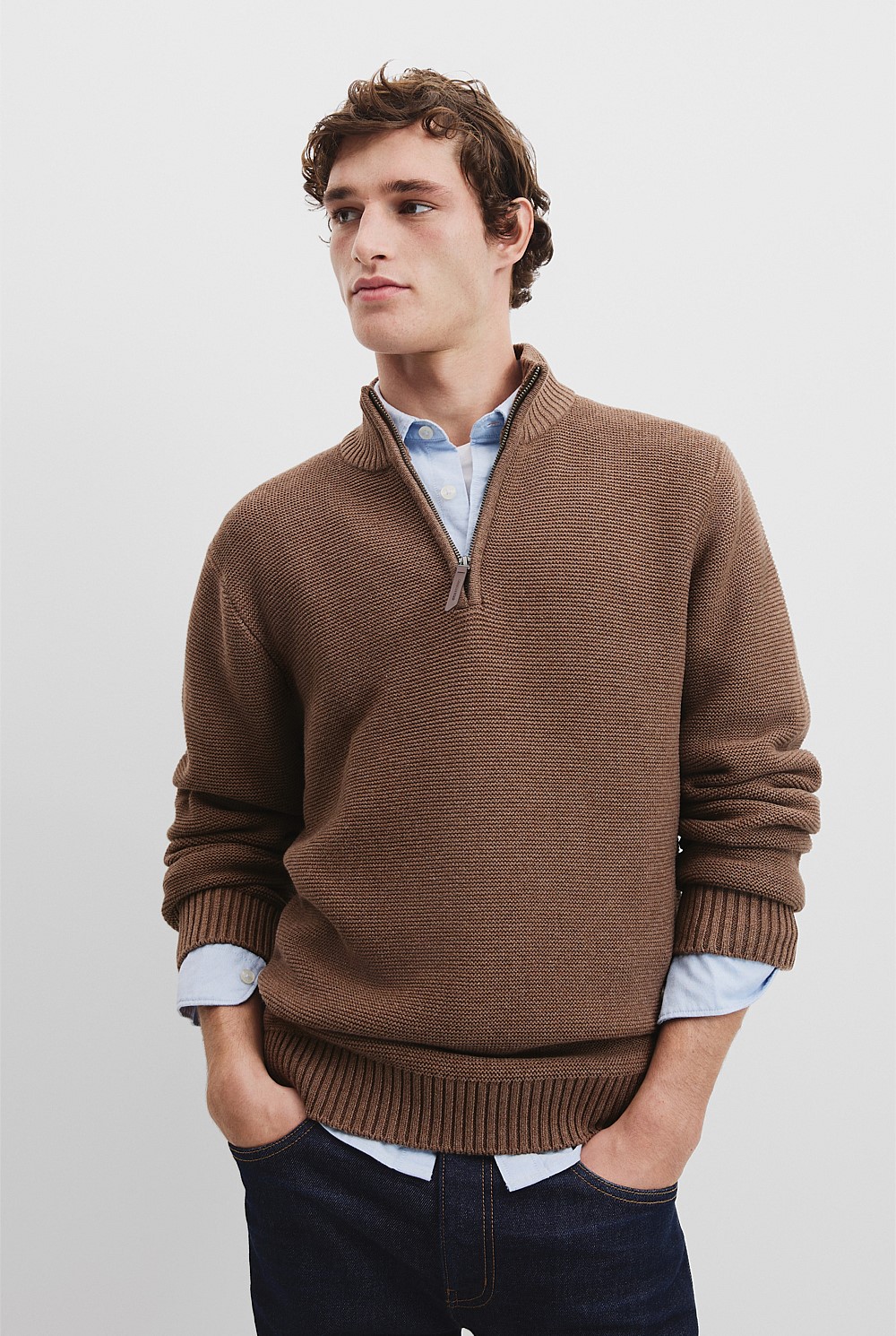 Australian Cotton Half Zip Knit