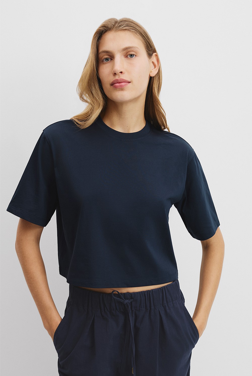 Australian Cotton Relaxed Crop T-Shirt