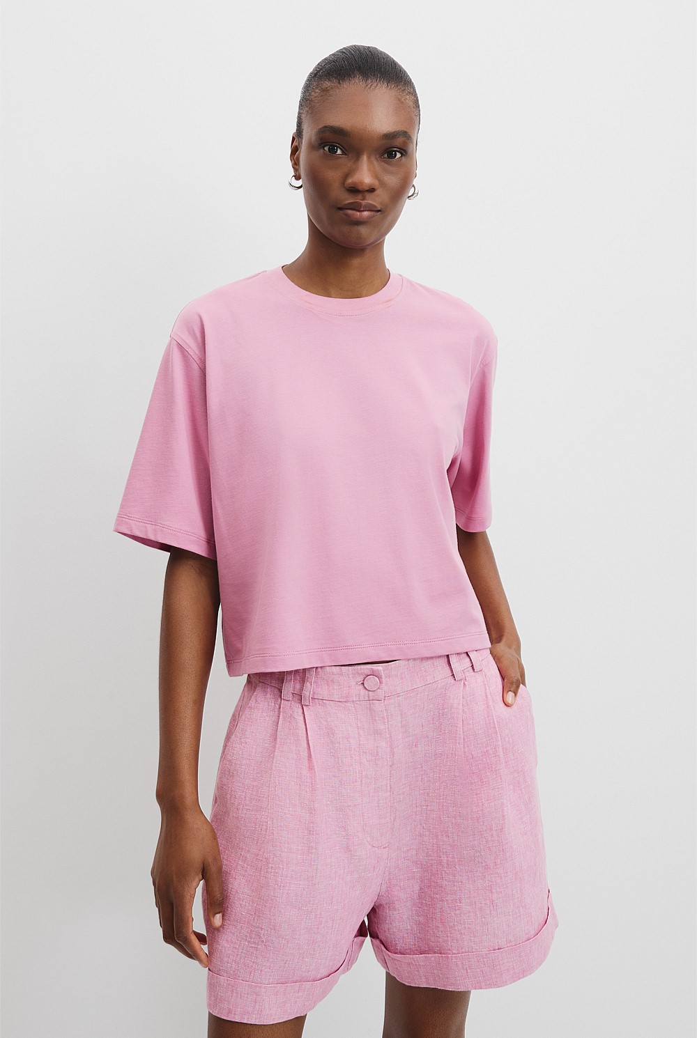 Australian Cotton Relaxed Crop T-Shirt