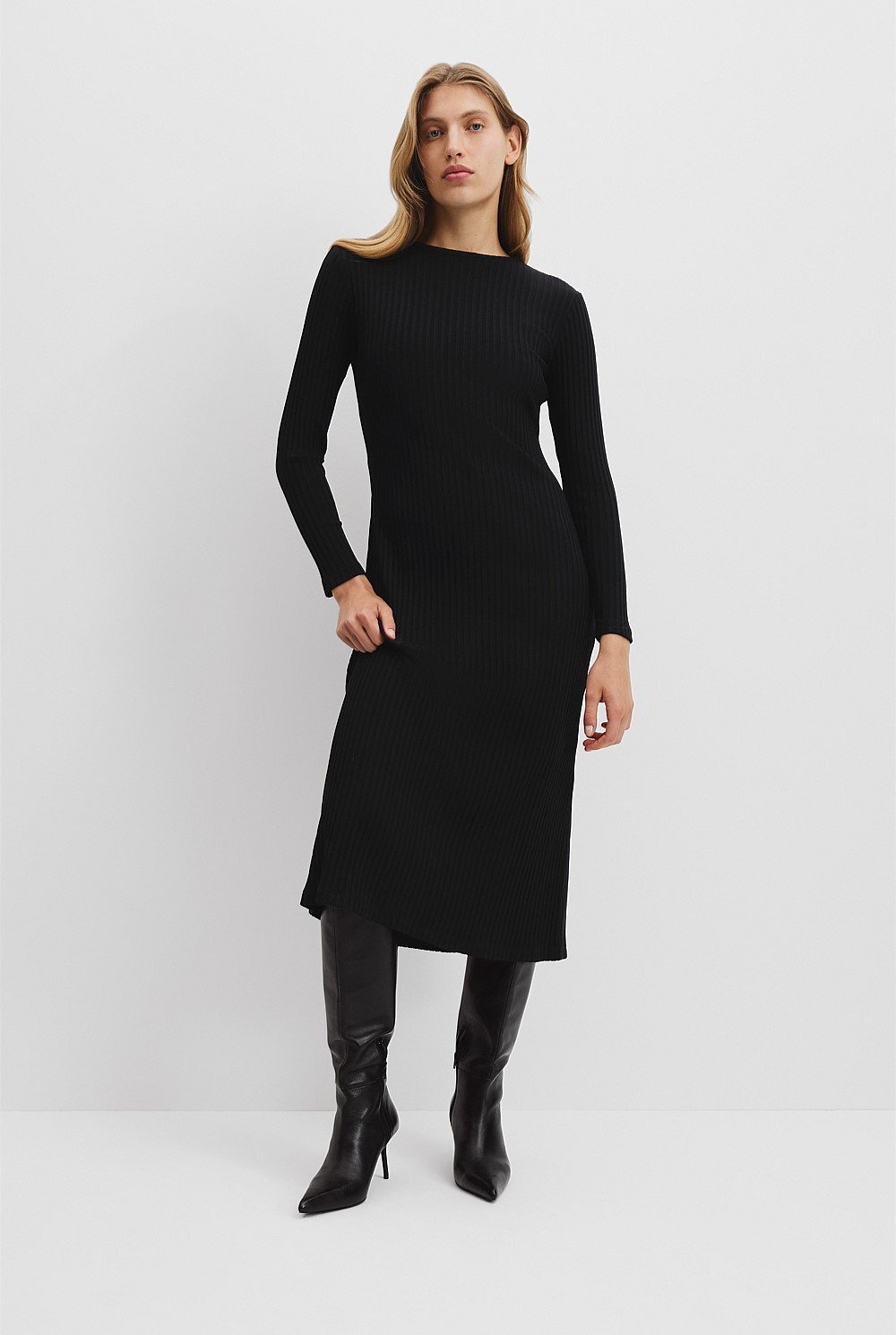 Long Sleeve Rib Dress