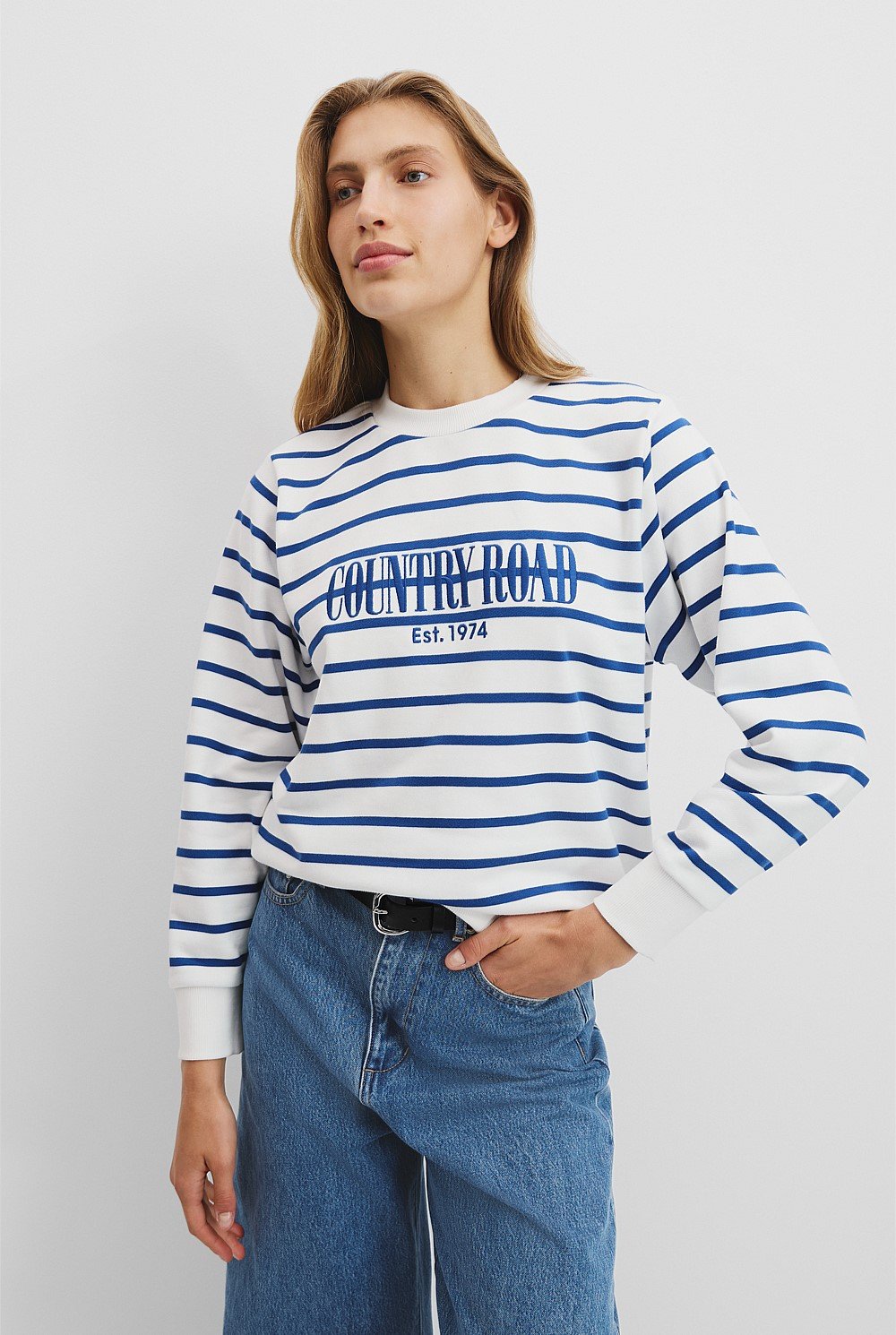 Verified Australian Cotton Stripe Heritage Sweat