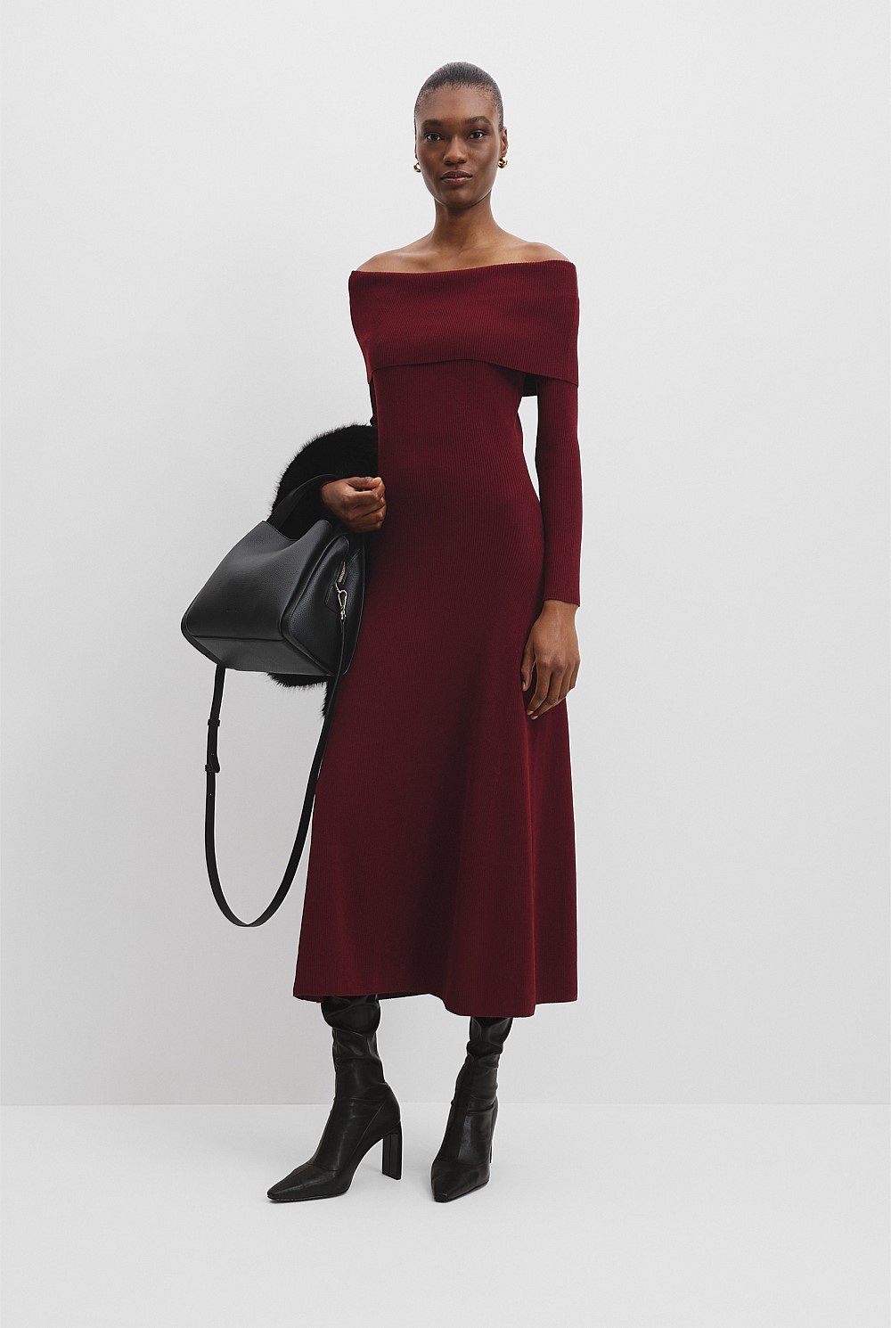 Off-Shoulder Knit Dress
