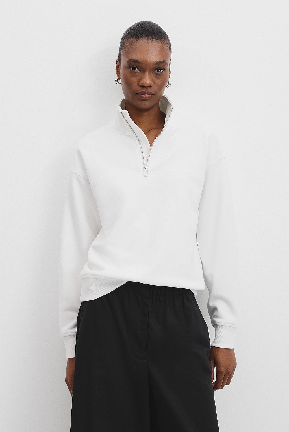 Australian Cotton Logo Neck Zip Sweat