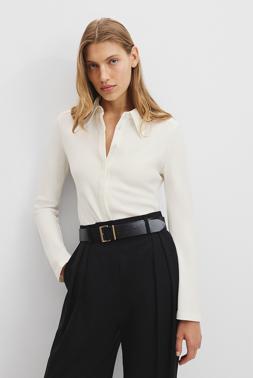 Fitted Crepe Shirt