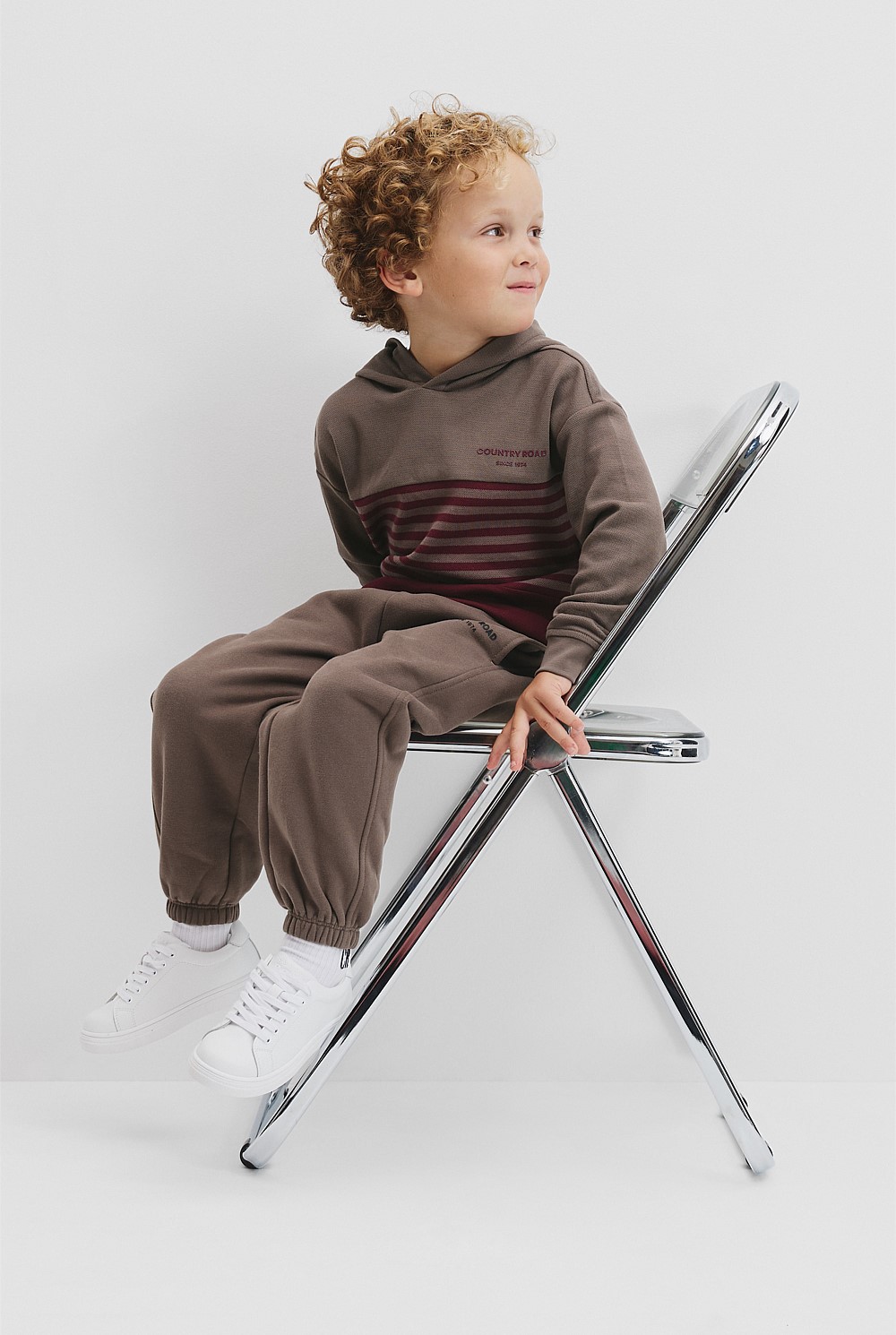 Organically Grown Cotton Hooded Block Stripe T-Shirt