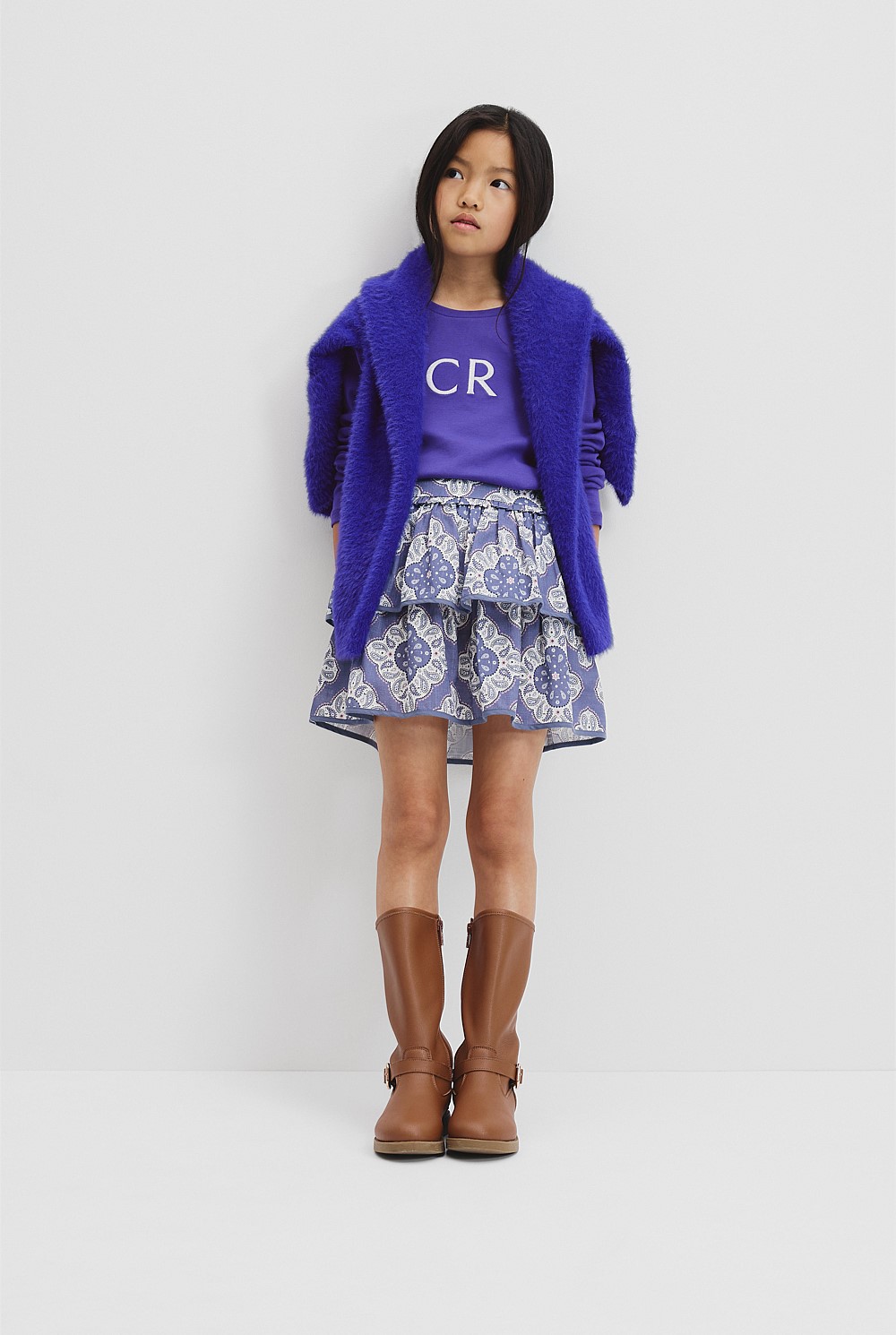 Organically Grown Cotton Paisley Flounce Skirt