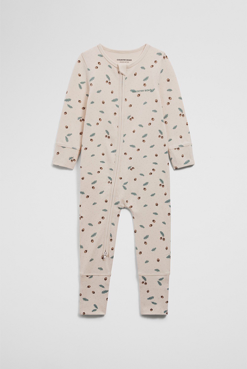 Organically Grown Cotton Acorn Print Jumpsuit
