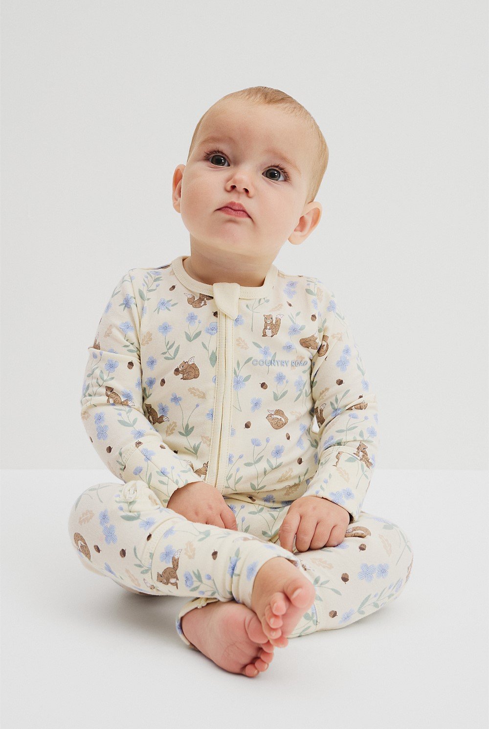 Organically Grown Cotton Squirrel Floral Jumpsuit