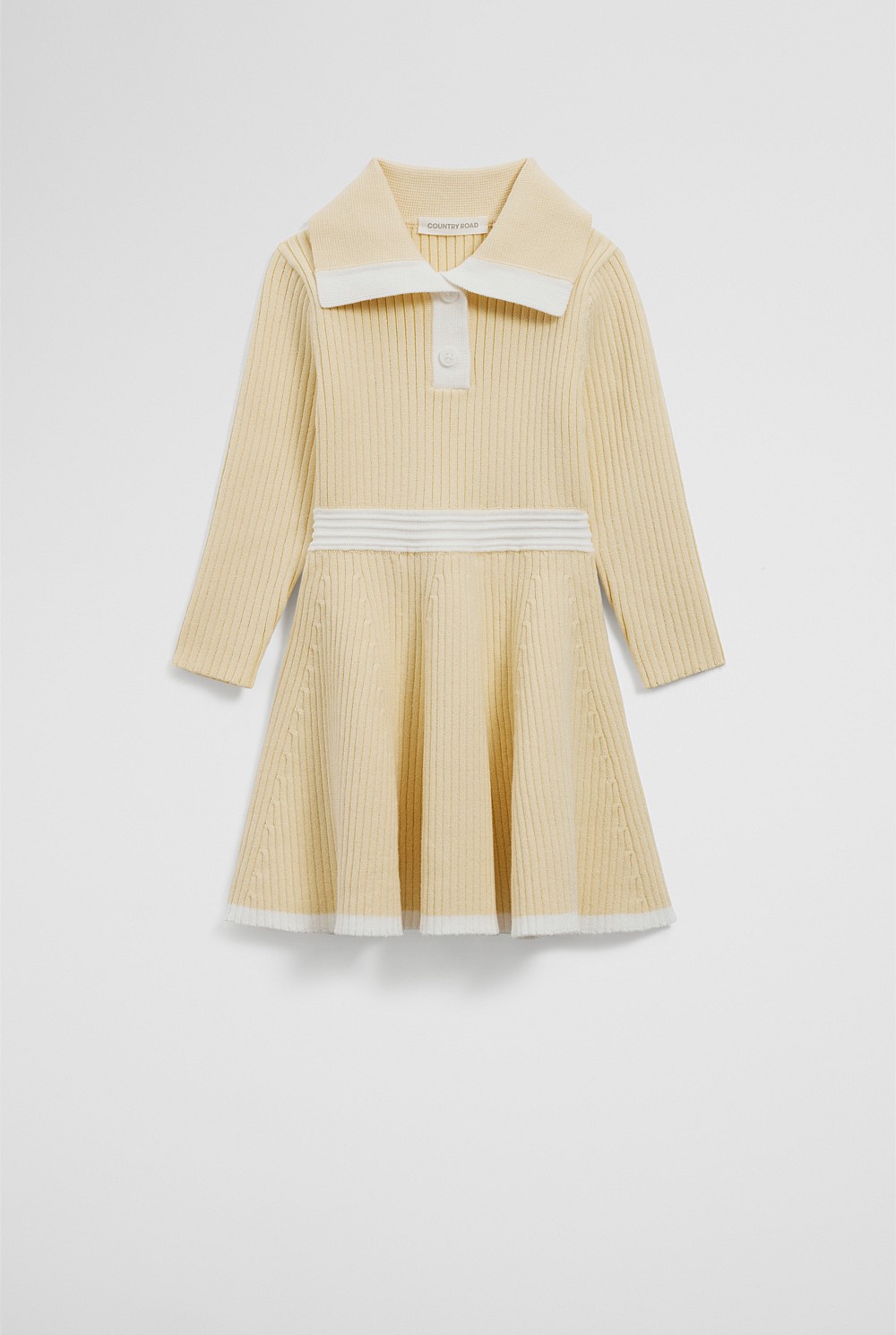 Organically Grown Cotton Collared Knit Dress