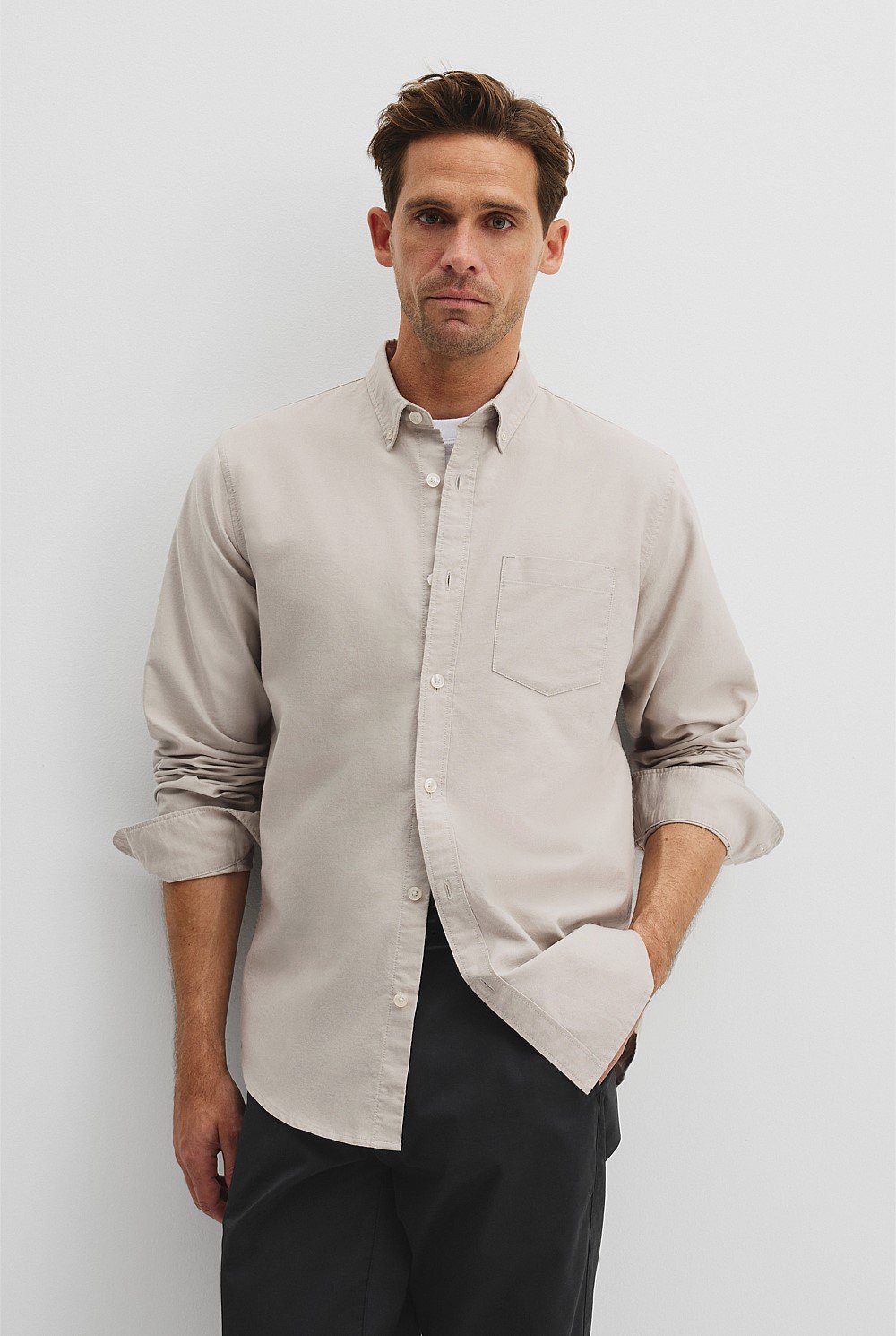 Regular Fit Australian Good Earth Cotton Oxford Shirt