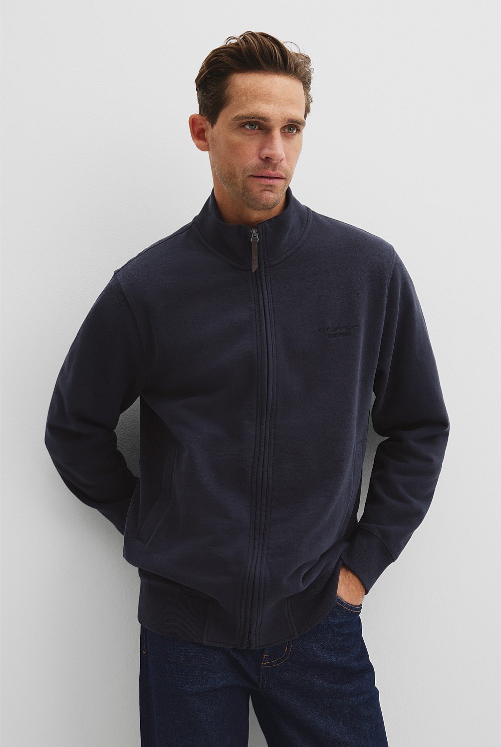 Relaxed Zip Through Sweat