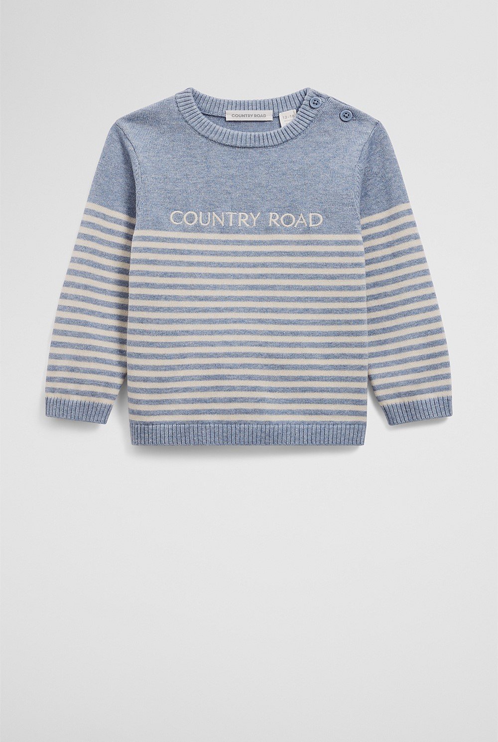 Organically Grown Cotton Stripe Logo Knit