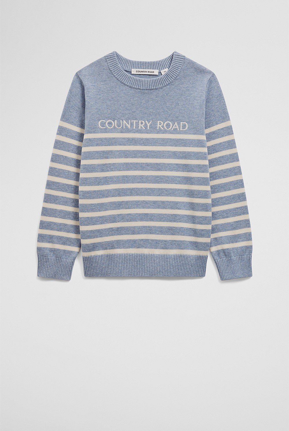 Organically Grown Cotton Stripe Logo Knit