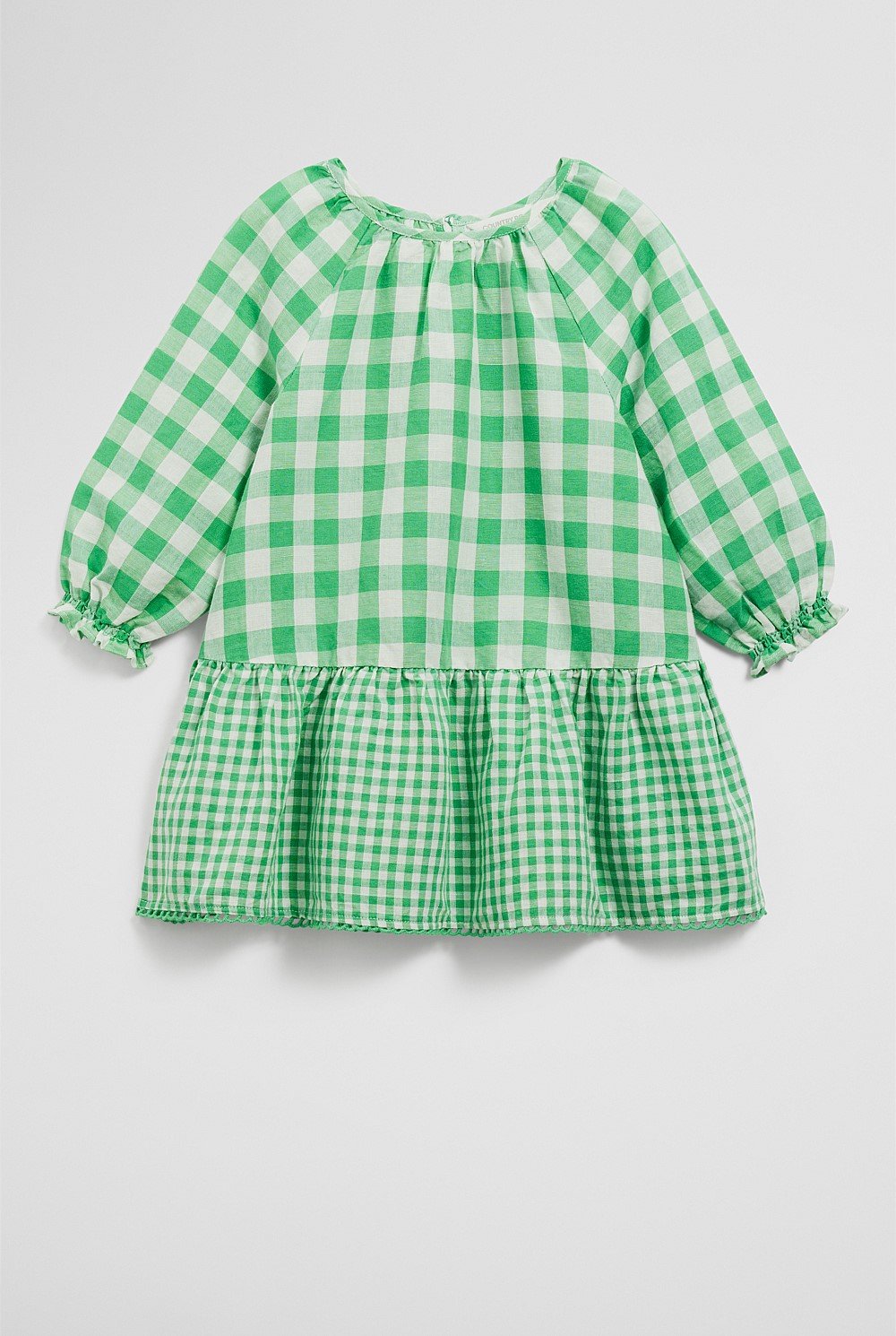 Gingham Long Sleeve Mini Dress