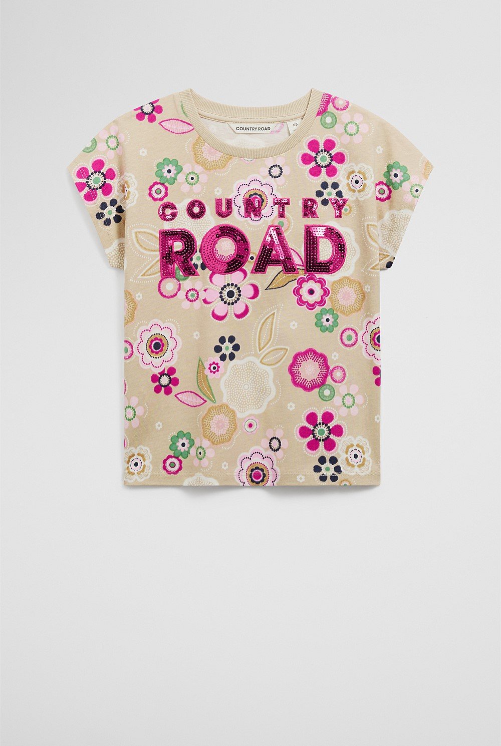 Organically Grown Cotton Sequin Logo T-Shirt