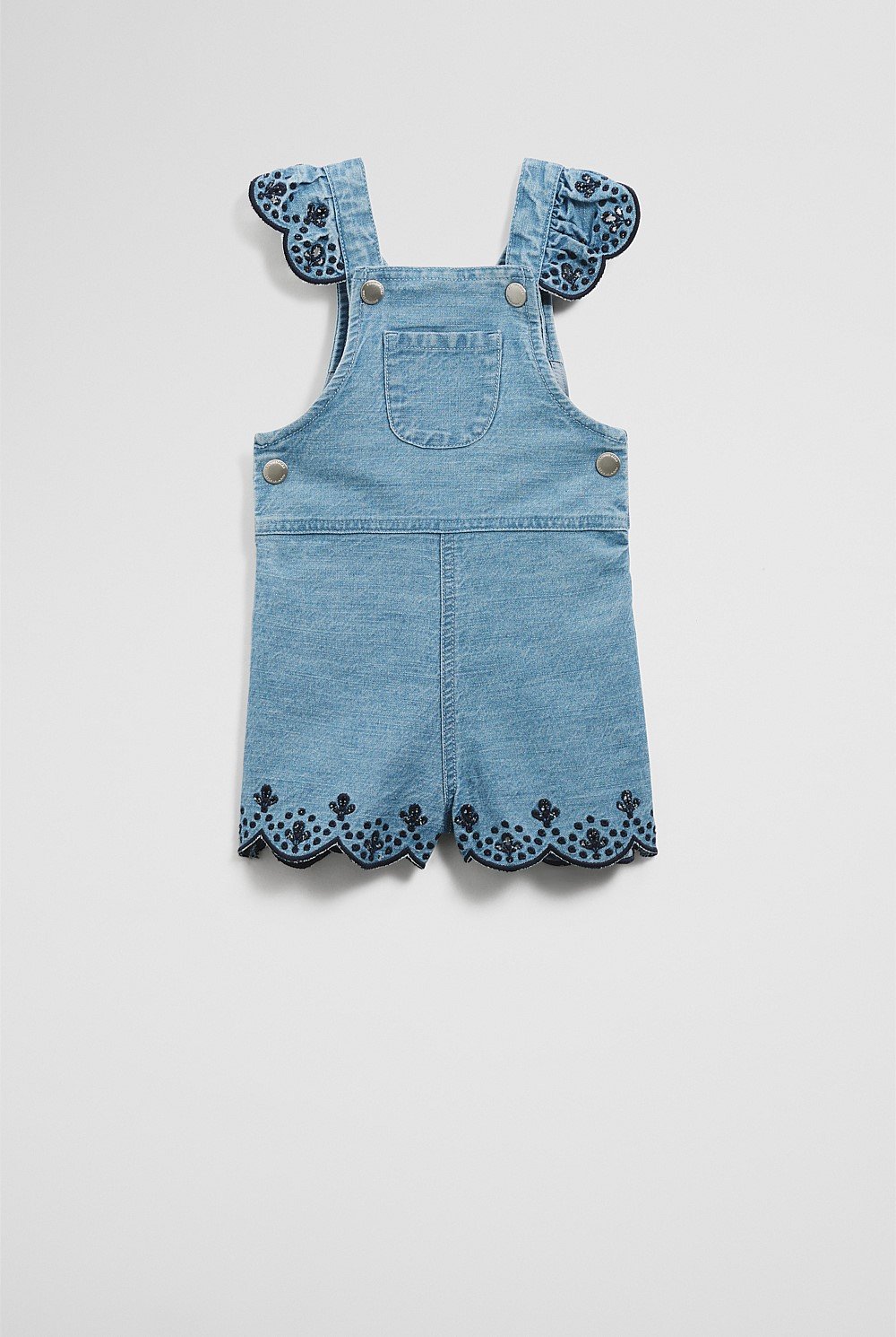 Denim Broderie Overall