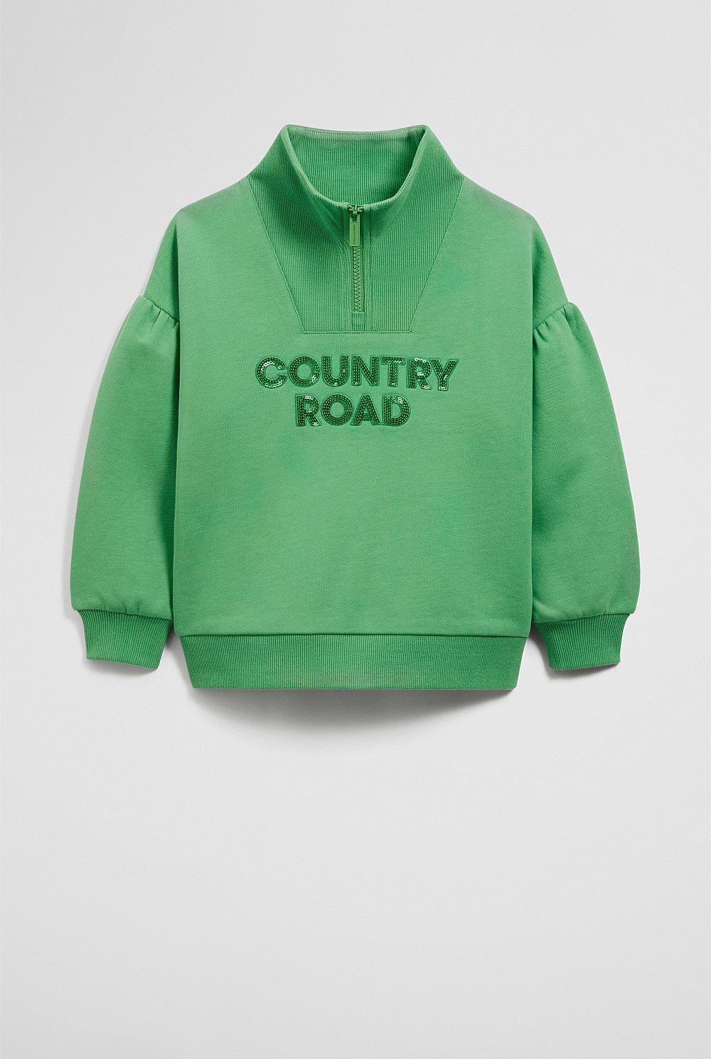 Australian Cotton Blend Sequin Half Zip Sweat
