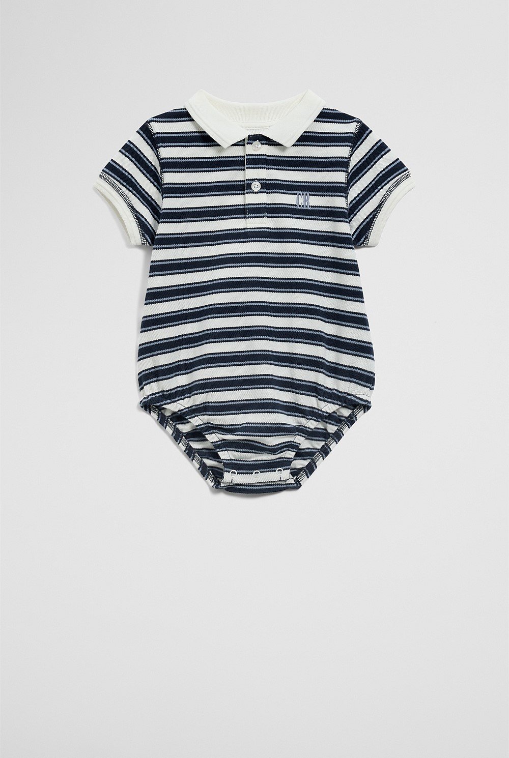 Organically Grown Cotton Stripe Polo Bodysuit