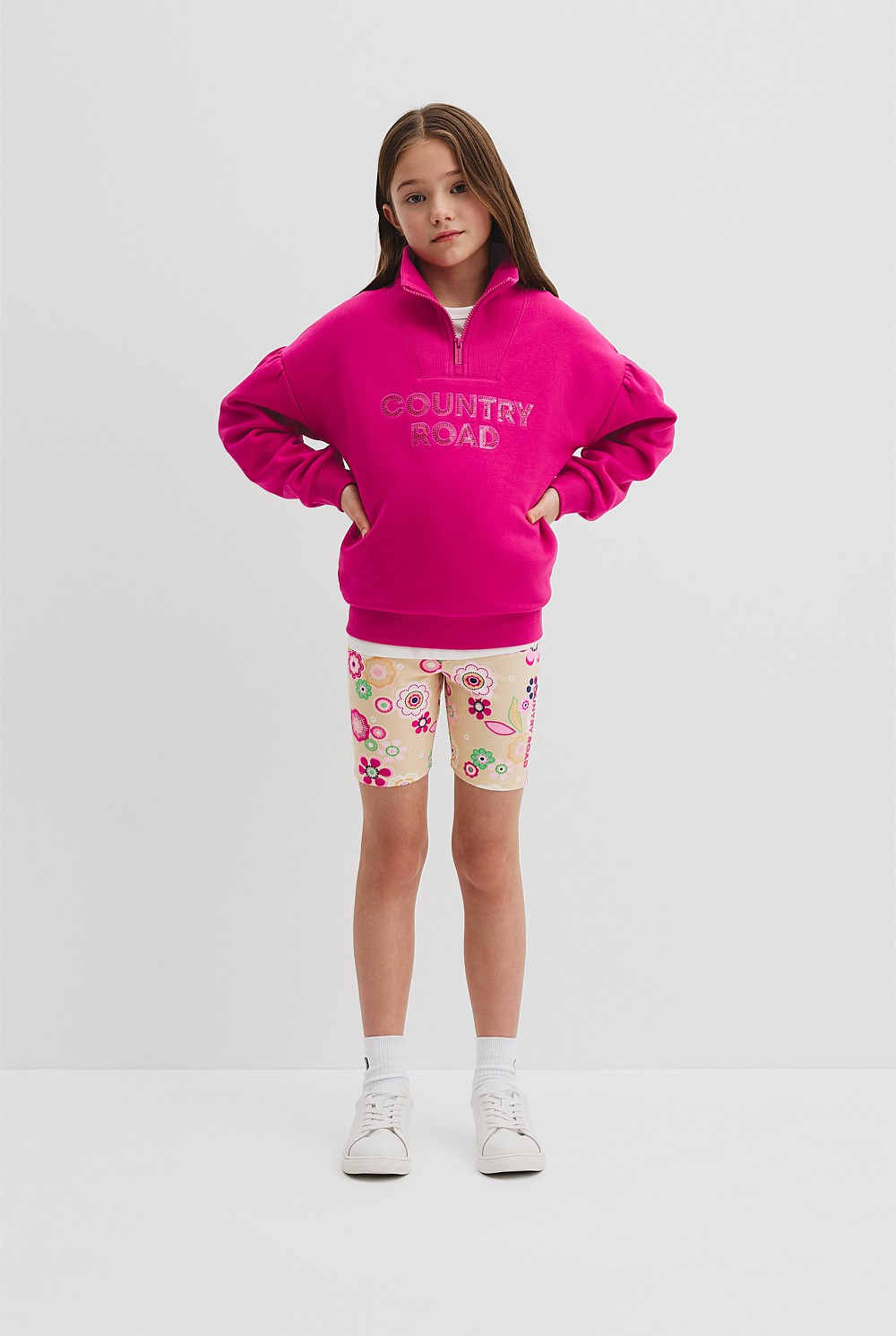 Australian Cotton Blend Sequin Half Zip Sweat