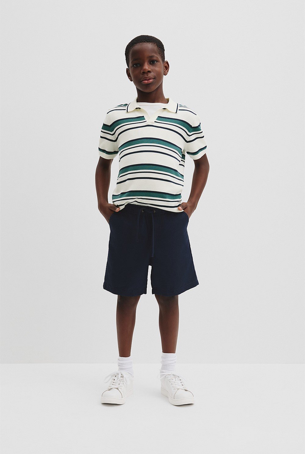 Stripe Knit Polo