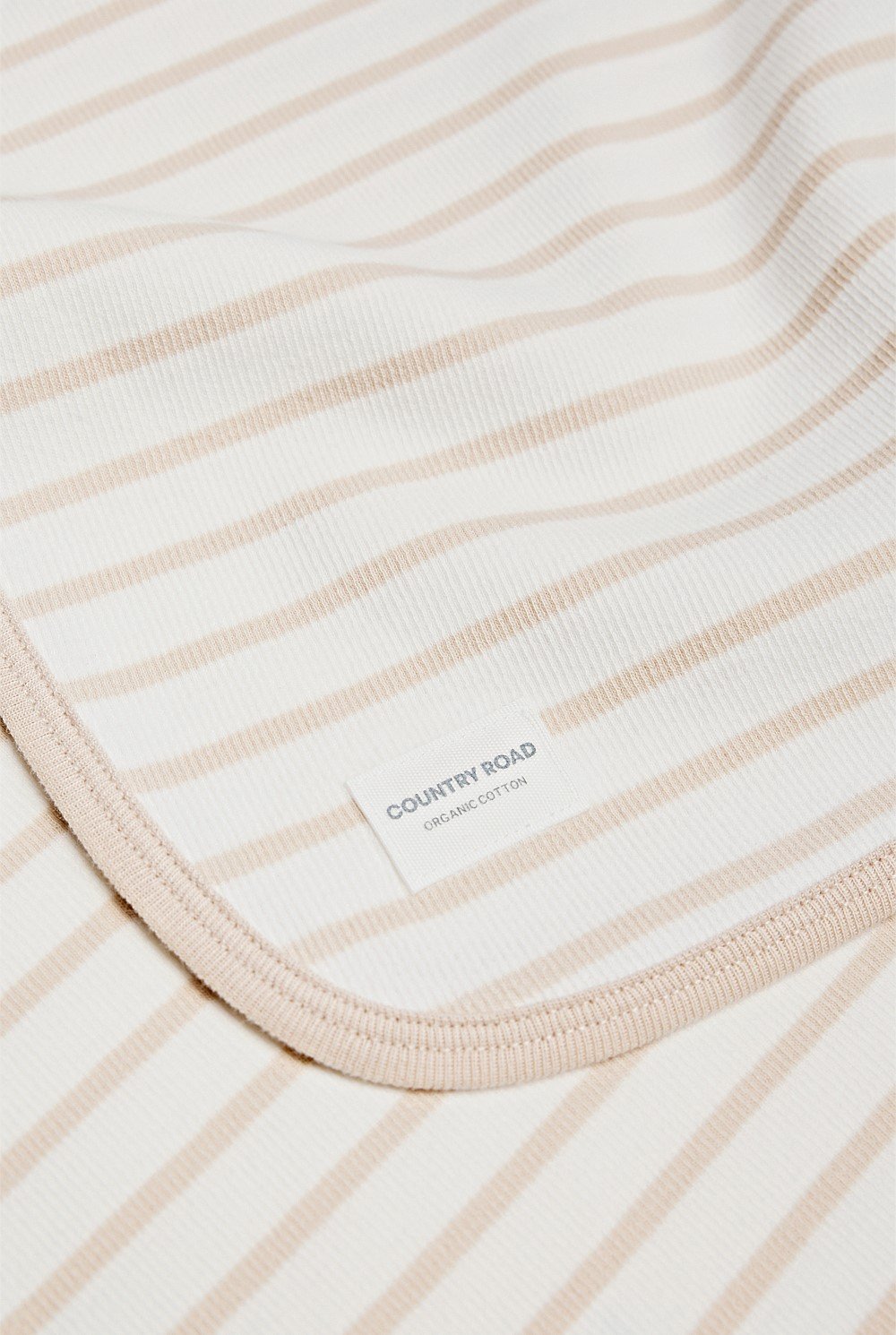 Organically Grown Cotton Stripe Rib Blanket