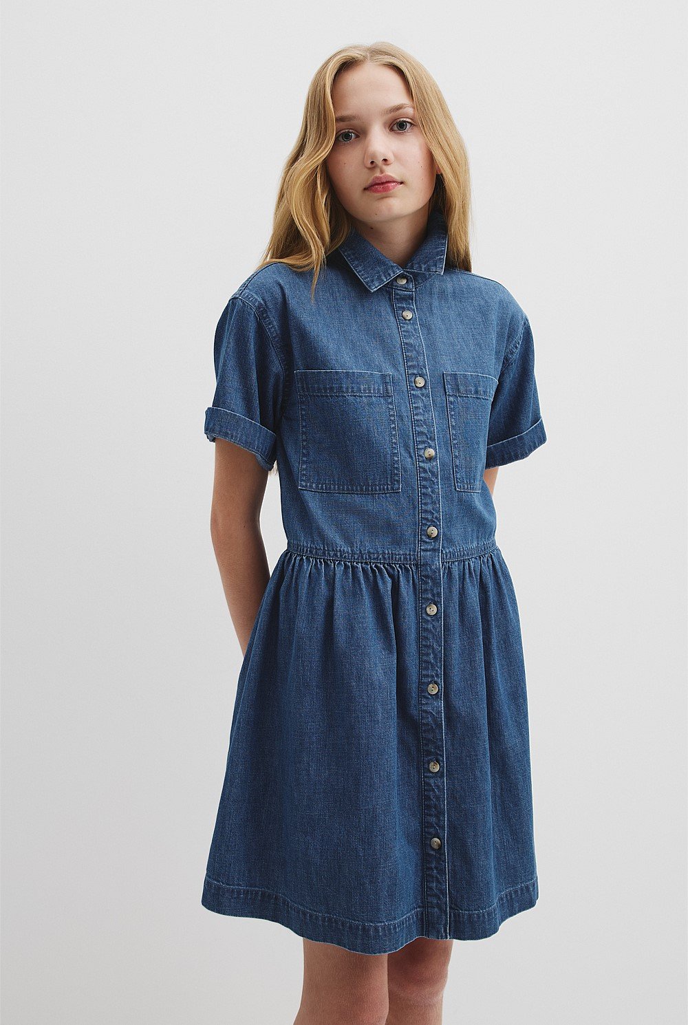 Chambray Mini Dress