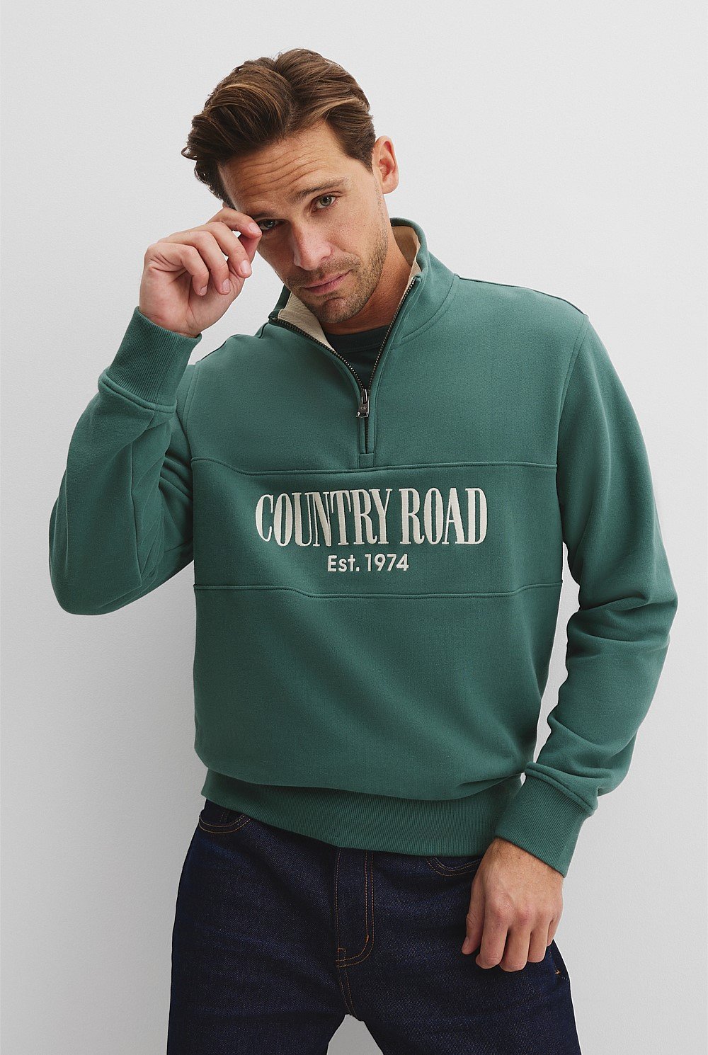 Verified Australian Cotton Half Zip Heritage Sweat