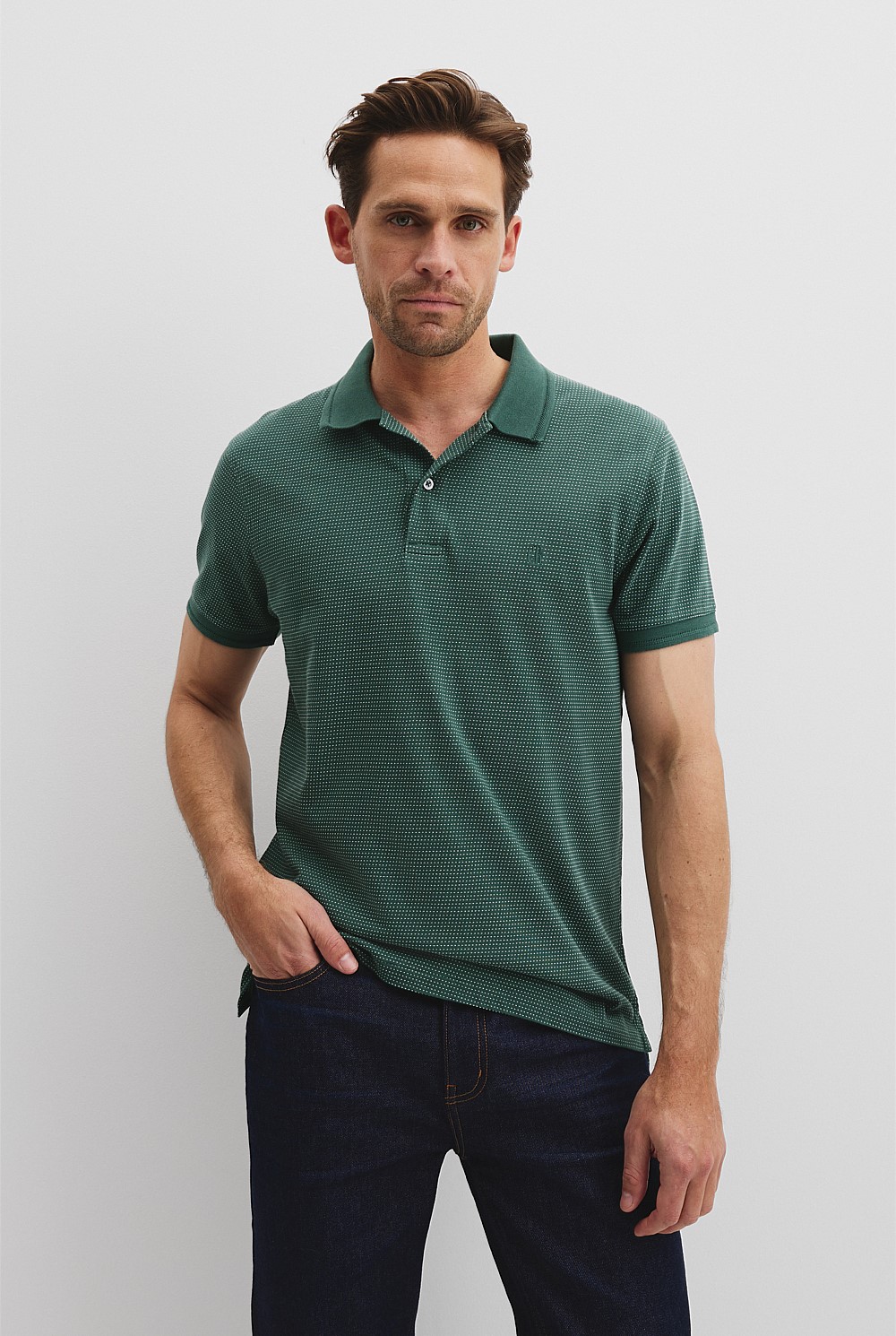 Australian Cotton Jacquard Polo