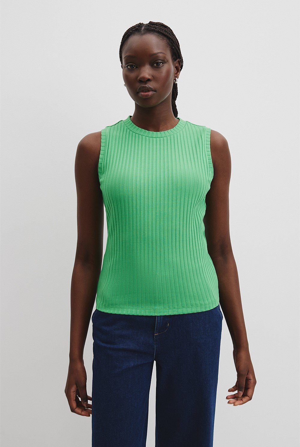 High Neck Rib Tank