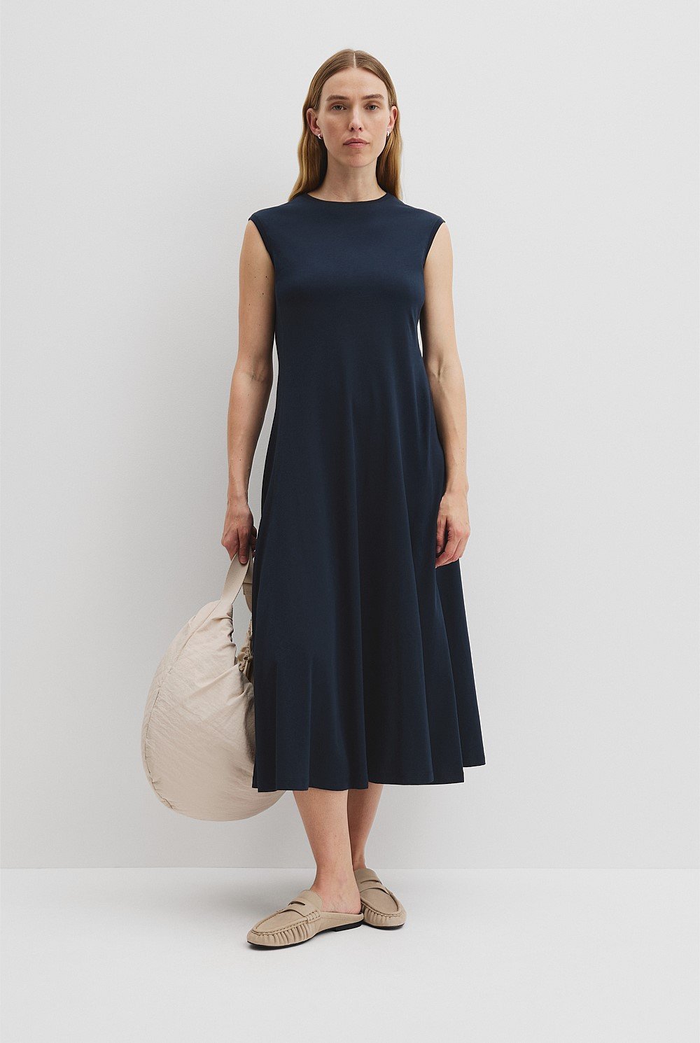 Stitch Detail Midi Dress