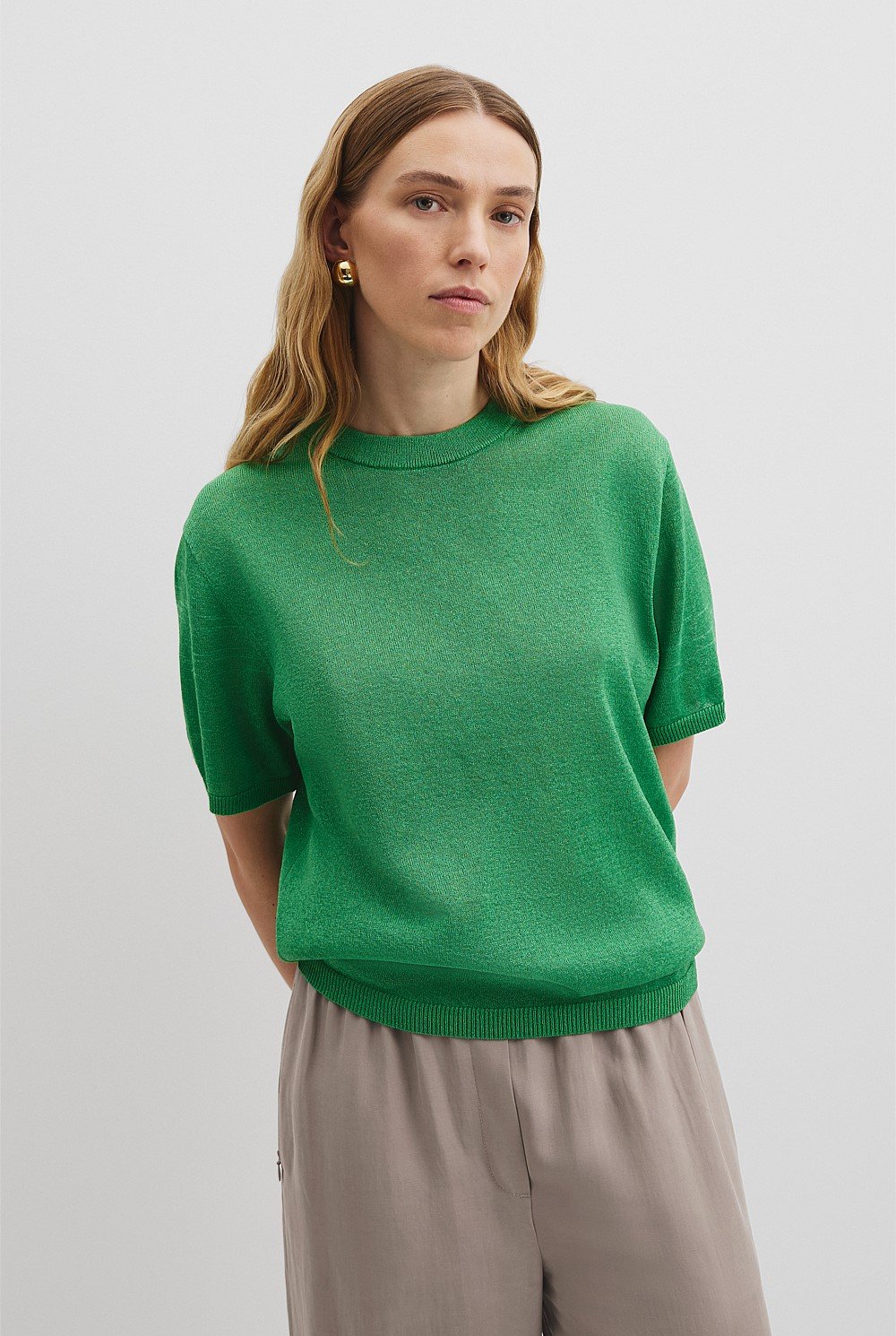 Fine Mesh Knit T-Shirt