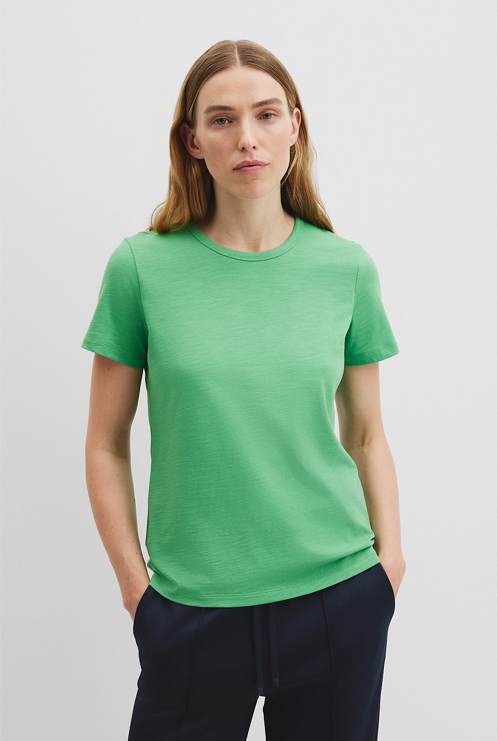 Australian Good Earth Cotton Slub Short Sleeve T-Shirt