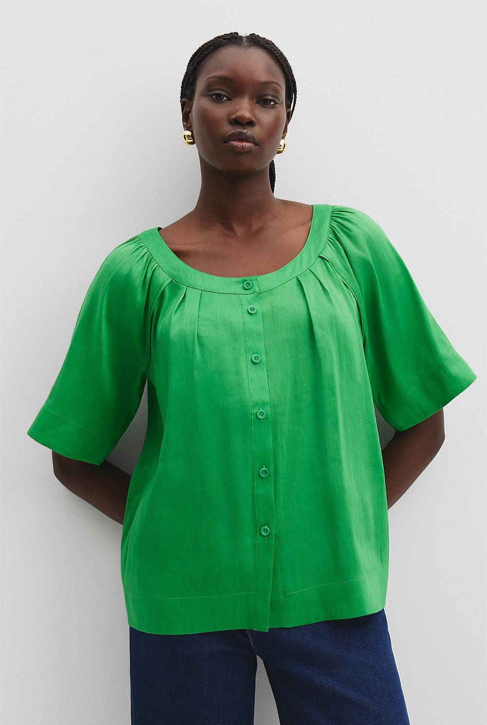 Round Neck Soft Blouse