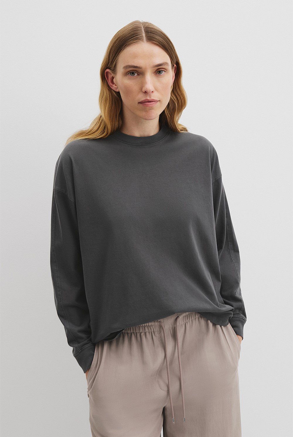 Australian Cotton Long Sleeve Relaxed T-Shirt