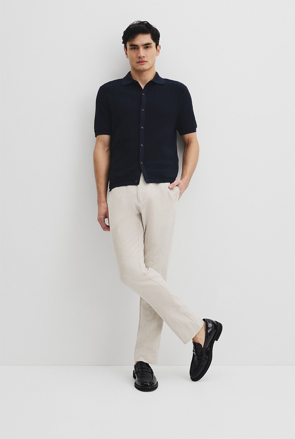 Australian Cotton Short Sleeve Textured Knit Shirt