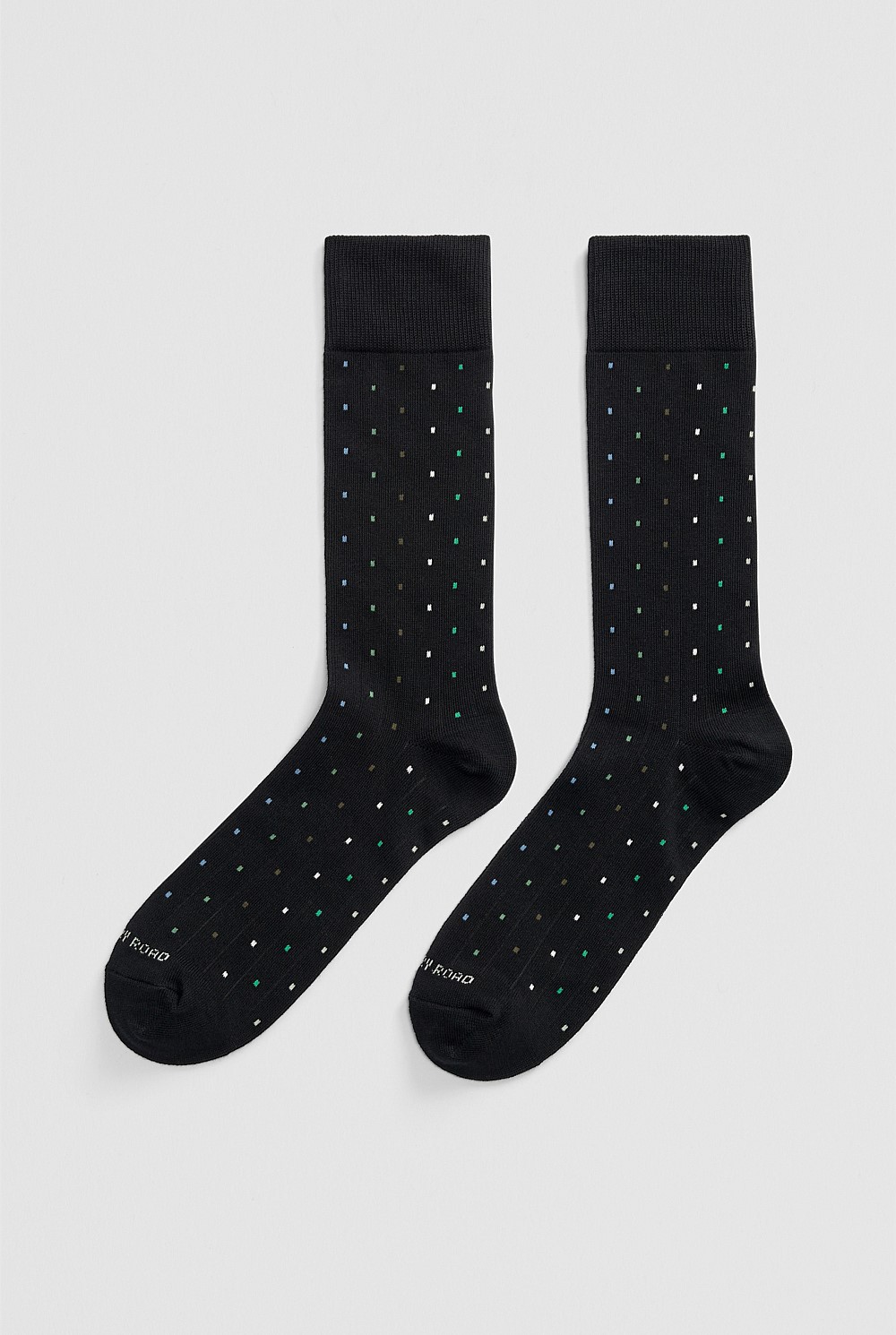 Rib Square Dot Sock