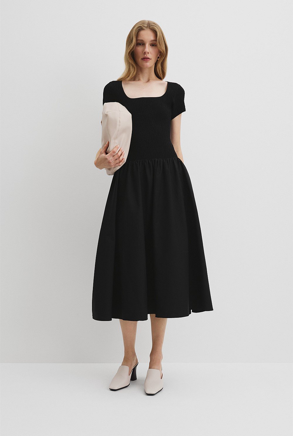 Mix Media Midi Knit Dress