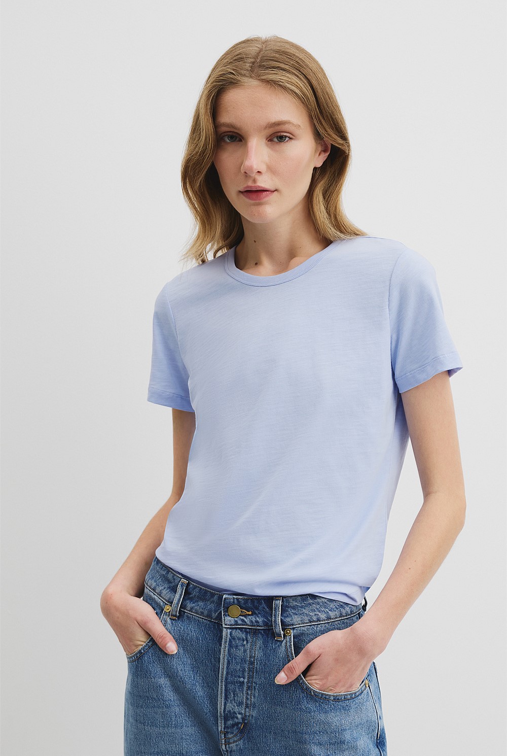 Australian Good Earth Cotton Slub Short Sleeve T-Shirt