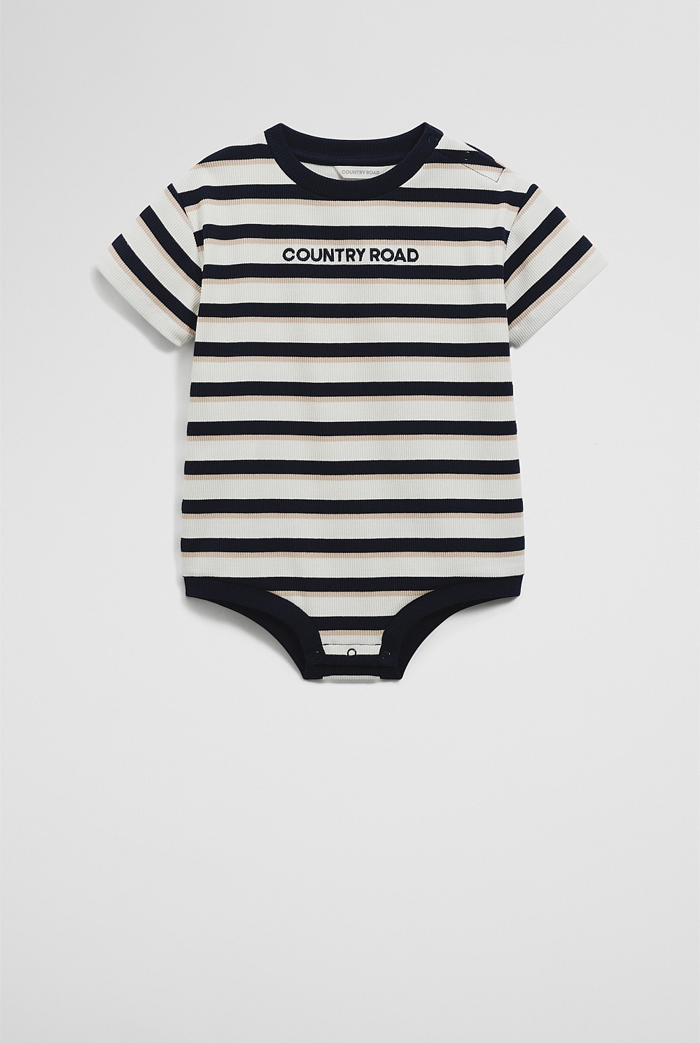 Organically Grown Cotton Oversize Stripe Short Sleeve Bodysuit