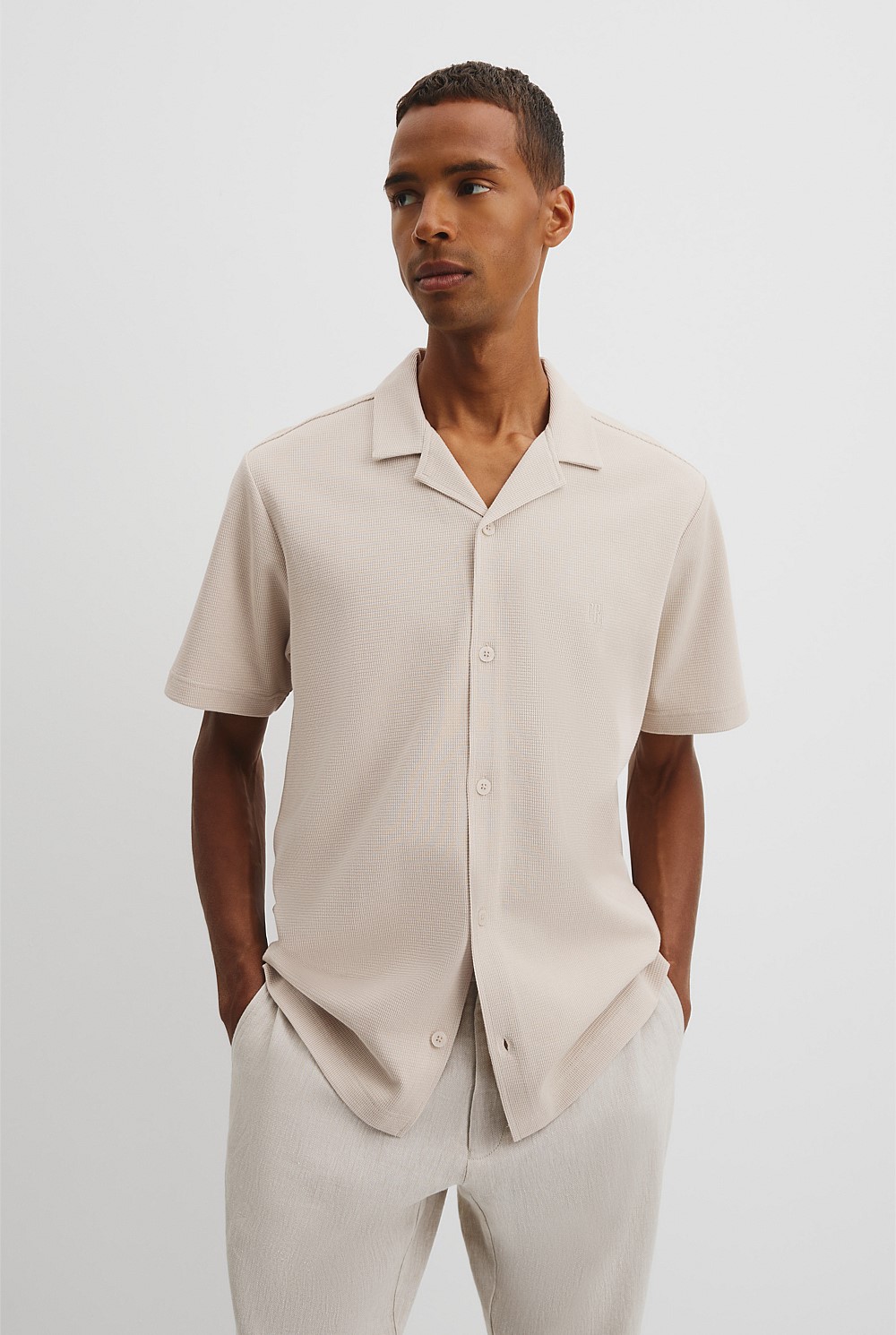 Australian Cotton Textured Short Sleeve Shirt