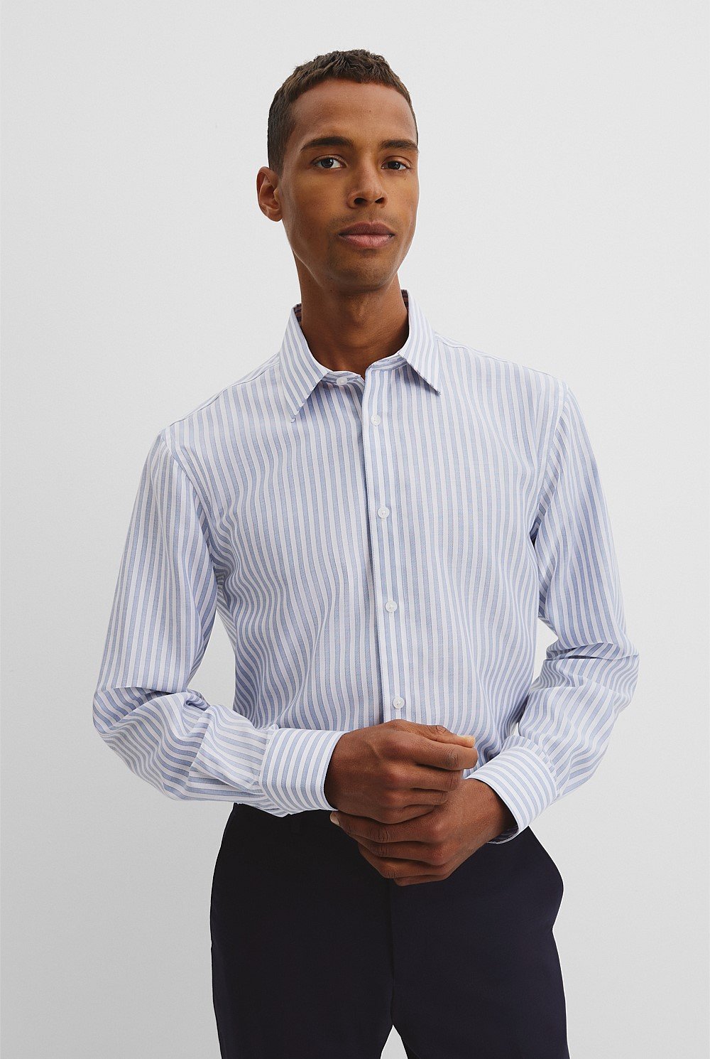 Regular Fit Stripe Travel Shirt