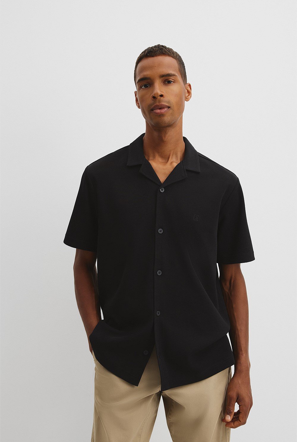 Australian Cotton Textured Short Sleeve Shirt
