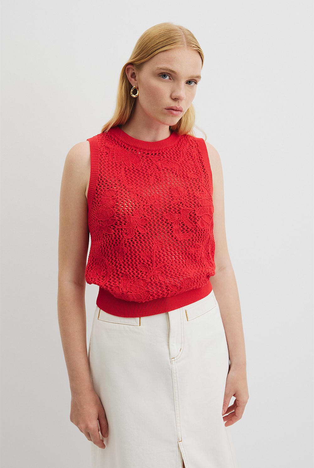 Organically Grown Cotton Applique Knit Tank