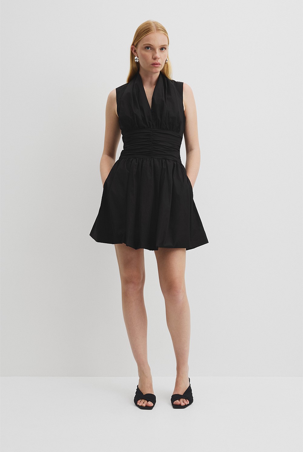 Gathered Hem Mini Dress