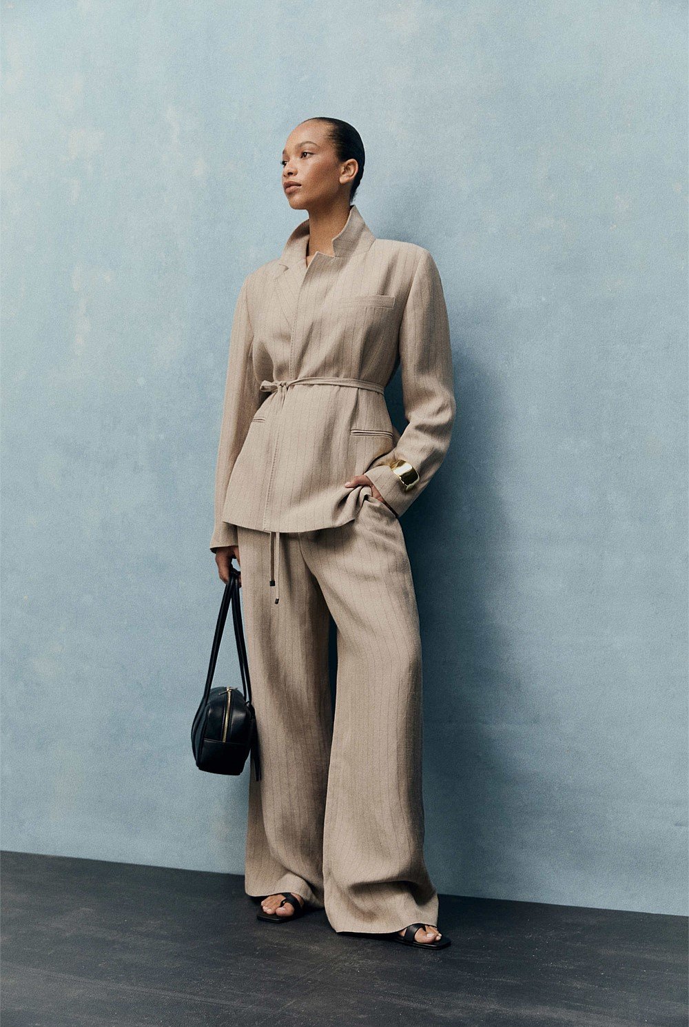 Gathered Stripe Pant