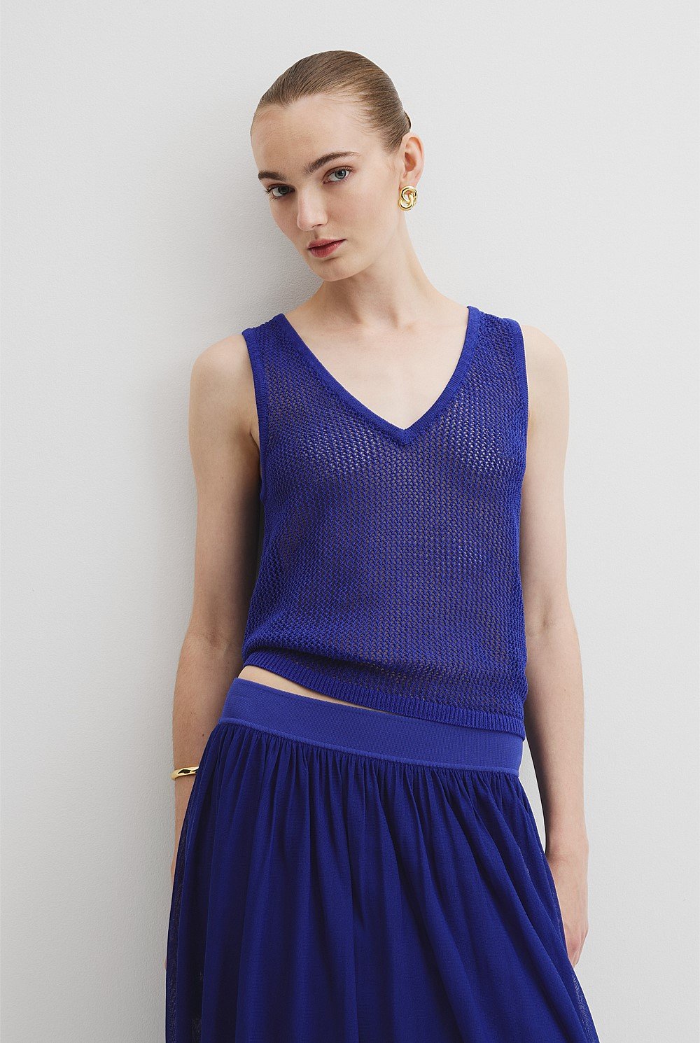 Micro Crochet Knit Tank