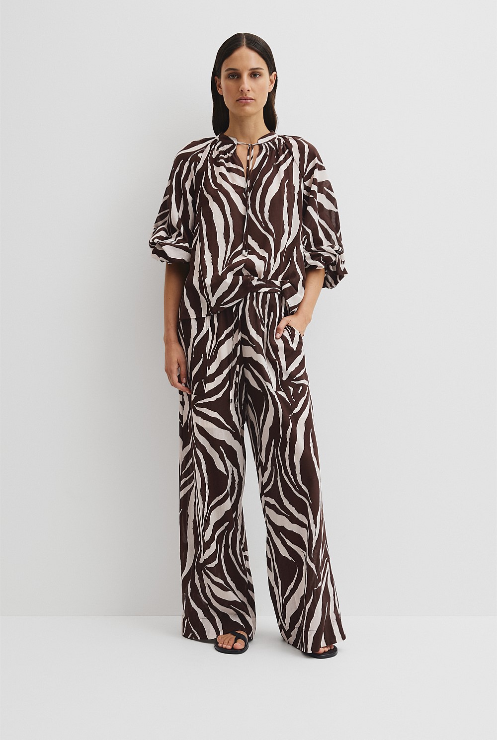 Print Blouson Blouse